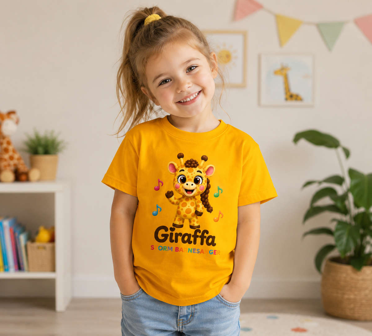 Giraffa T-skjorte – Myk bomulls t-skjorte for barn